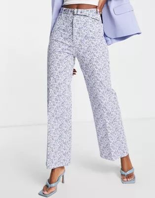 & Other Stories wide leg jeans in blue floral print | ASOS | ASOS (Global)