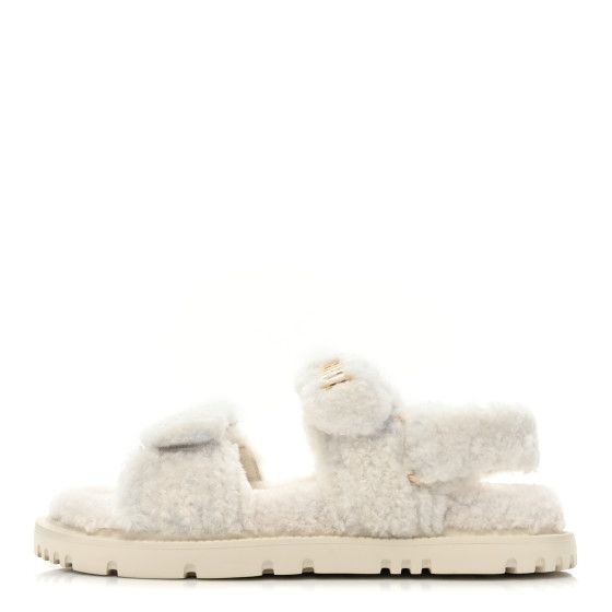 Shearling Dioract 10mm Sandals 38 Off White | FASHIONPHILE (US)
