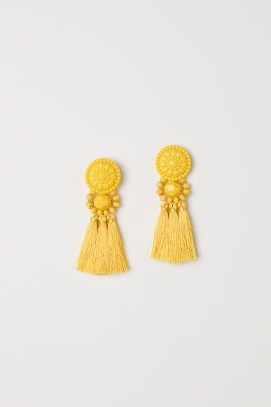 H & M - Earrings with Tassels - Yellow | H&M (US + CA)
