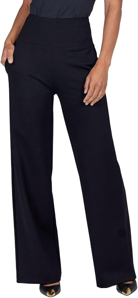 KiraGrace High Waist Wide Leg Ponte Pant | Amazon (US)