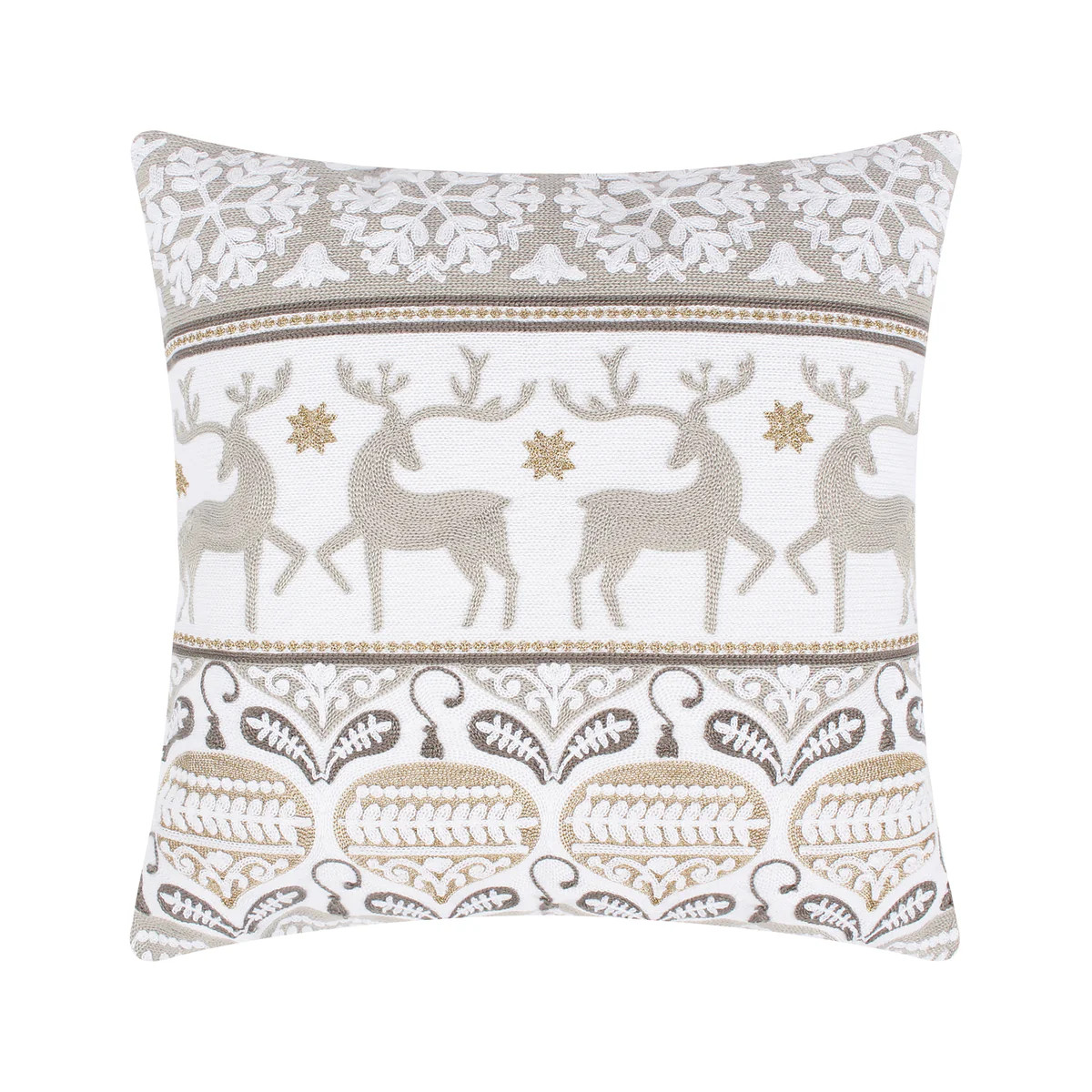 O Christmas Tree White Reindeer Dance Pillow | Levtex Home