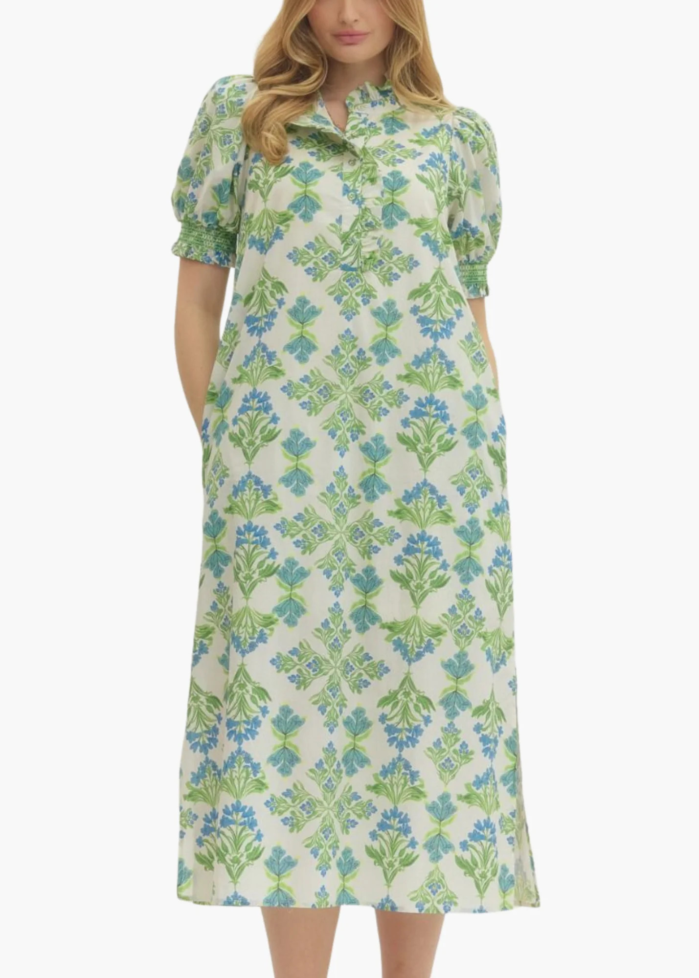 Sacha Midi Dress in Cream | Poppy and Pink