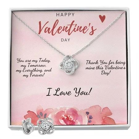 BrillanceAura Valentines Day Gift for Wife Girlfriend Woman Her 14k White Gold Love Knot Necklace... | Walmart (US)