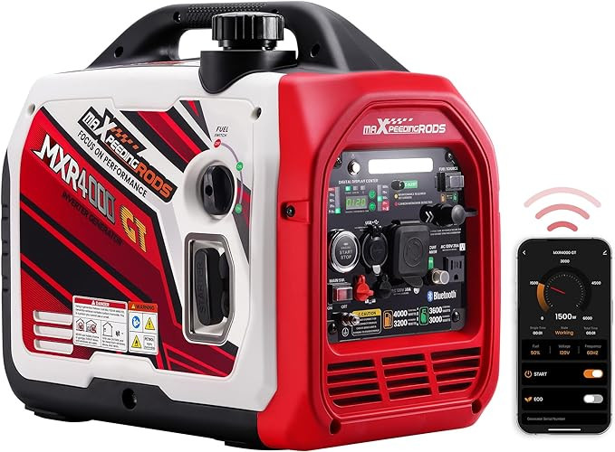 maXpeedingrods 4000 Watt Dual Fuel Inverter Generator with Bluetooth® Control Start and Display,... | Amazon (US)
