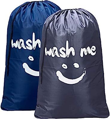 HOMEST 2 Pack XL Wash Me Travel Laundry Bag, Machine Washable Dirty Clothes Organizer, Large Enou... | Amazon (US)