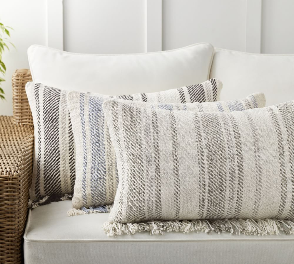 Adelaide Textured Lumbar Indoor/Outdoor Pillow | Pottery Barn (US)
