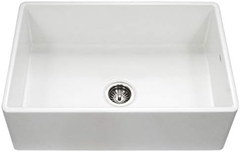 Houzer Farmhouse Apron Front 33 inch Fireclay Single Bowl Kitchen Sink, White, PTG-4300 WH | Amazon (US)