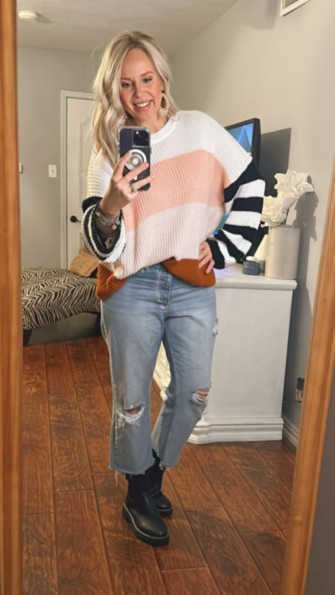 Color block | Sweater | Casual | Fun | Trendy | Valentines |
 
This is such a stylish trendy fun outfit!!! Throw on a pair of heels for a dinner date!!

#LTKSeasonal #LTKunder50 #LTKstyletip