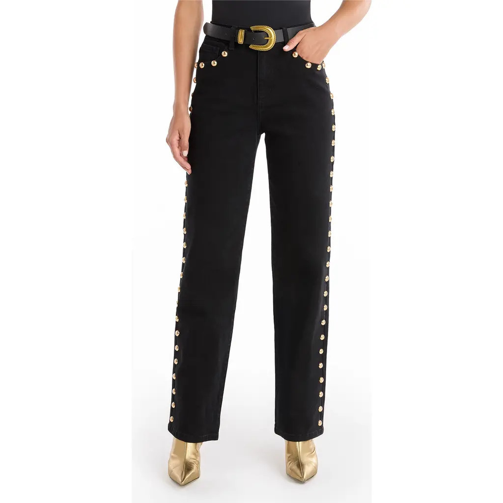 The Noli Shop Leah Studded Jean in Black at Nordstrom, Size 29 | Nordstrom