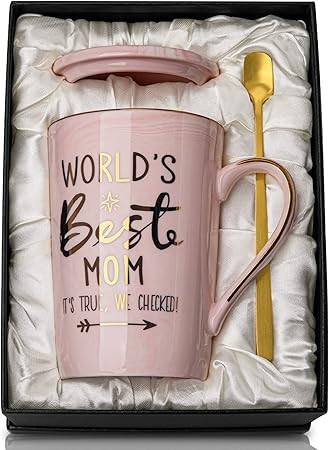 Mothers Day Birthday Gifts for Mom from Daughter Son - 14Oz Funny Best Mom Mug with Gold Print, U... | Amazon (US)