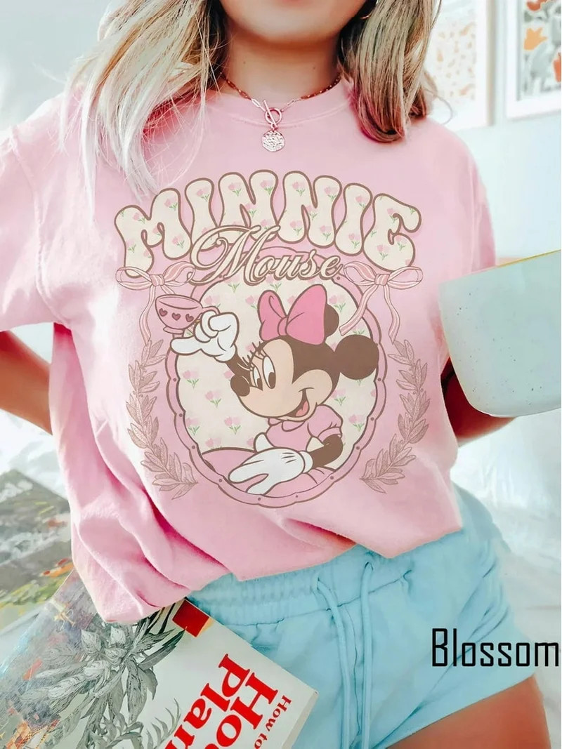 Vintage Minnie Mouse Pink Tea Shirt, Minnie est. 1928 Shirt, Disney Girl Birthday Shirt,Disneylan... | Walmart (US)