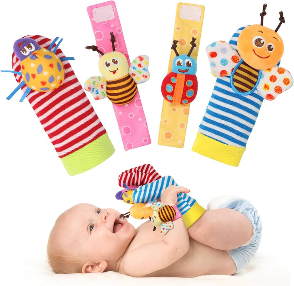 Bloobloomax Baby Rattles Toys for 0-12 Month, Infant Girl Boy Toys for Babies 3-6 Months, Newborn... | Amazon (US)
