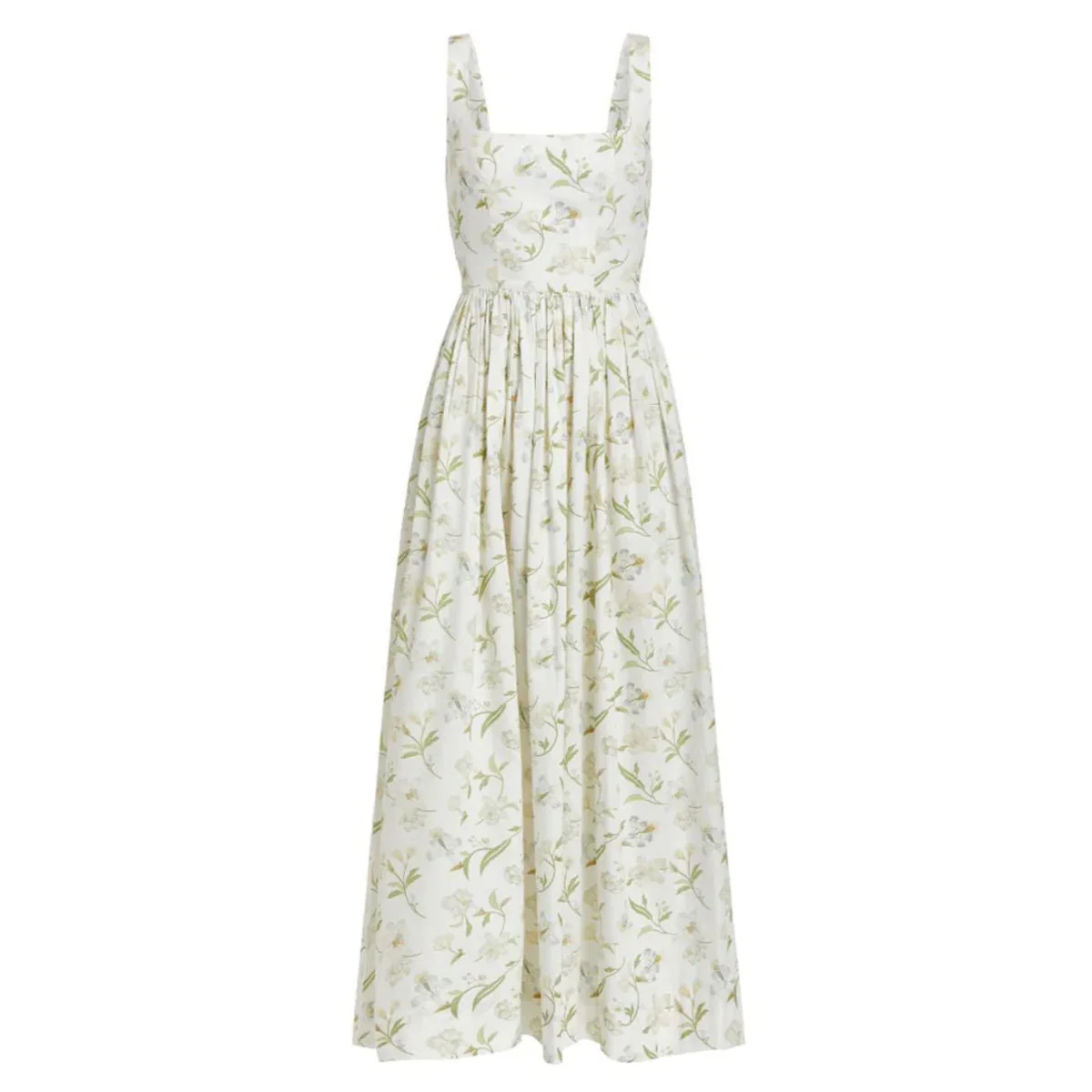 Scoop Neck Dress in White Hibiscus | Over The Moon