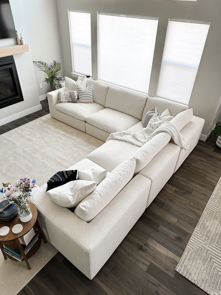 We love our big sectional! Provides so much seating and I love the texture of the fabric  

#LTKhome #LTKstyletip