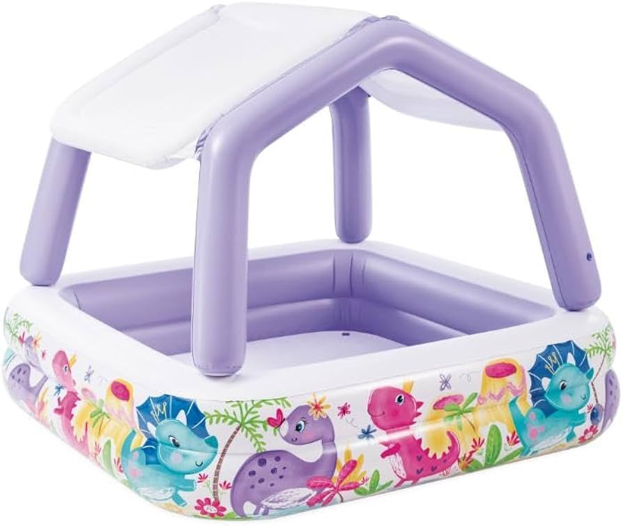 Intex 57470EP Sun Shade 5 Foot Square Inflatable Durable 10 Gauge Vinyl Kiddie Pool with Ocean Sc... | Amazon (US)