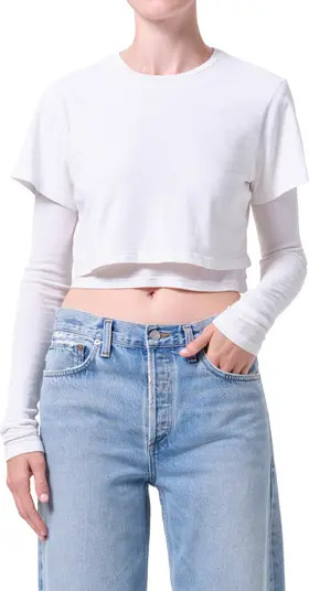 Romily Layered Long Sleeve Crop Top | Nordstrom