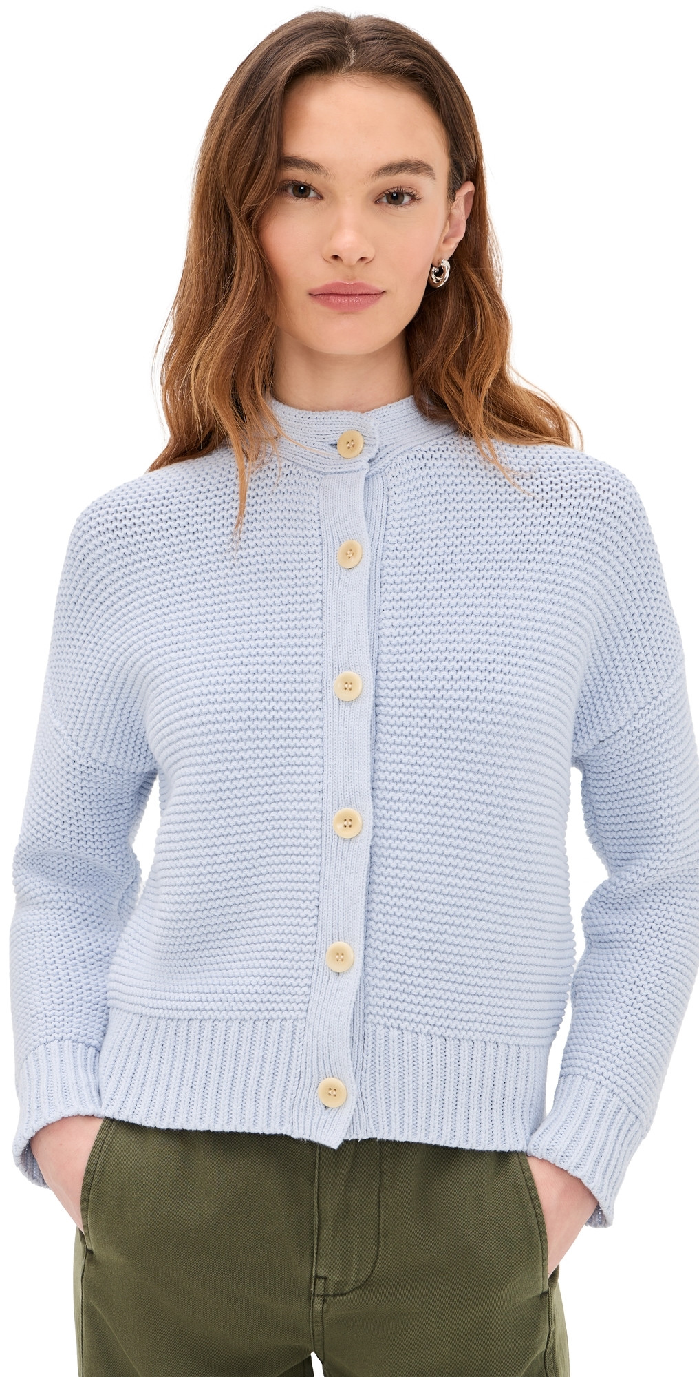 Alex Mill Nico Chunky Cotton Cardigan Calm Blue S | Shopbop