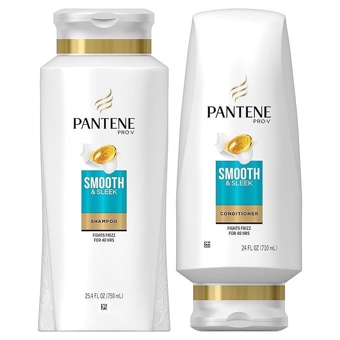 Pantene Argan Oil Shampoo 25.4 OZ and Conditioner 24 OZ for Dry Hair, Smooth and Sleek, Bundle Pa... | Amazon (US)