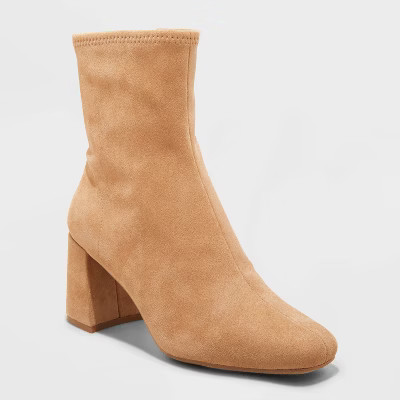 Women's Pippa Stretch Ankle Boots - A New Day™ Taupe 8 | Target