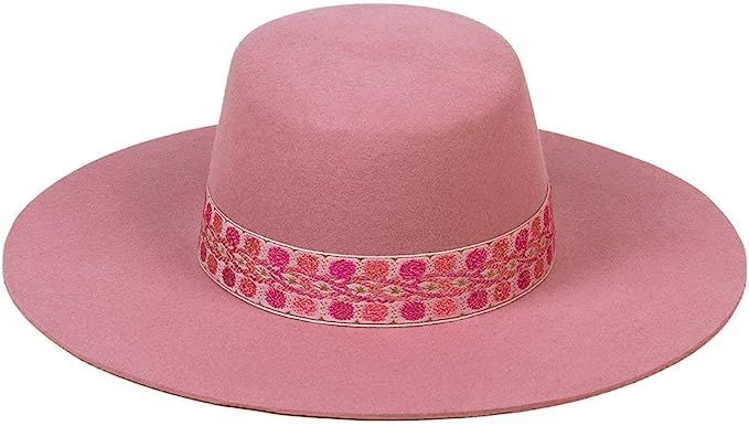 Lack of Color Women's Sierra Rose Wide-Brimmed Wool Boater Hat | Amazon (US)