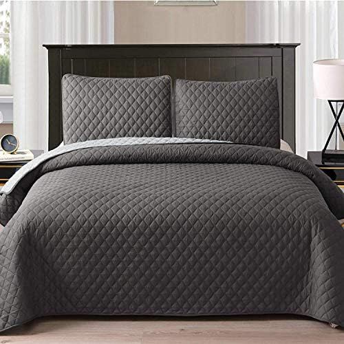 Exclusivo Mezcla Ultrasonic Reversible 3 Piece King Size Quilt Set with Pillow Shams, Lightweight Be | Amazon (US)