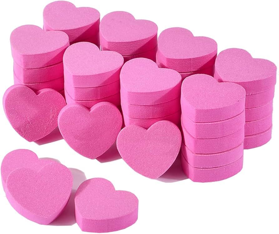 40Pcs Heart Shape Double Sided Disposable Nail File Strips Nail Mini Buffer Block File Sponge Nai... | Amazon (US)