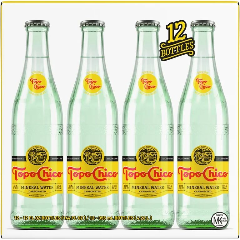 Topo Chico Sparkling Mineral Water Glass Bottles, 12 fl oz, 12 Pack | Walmart (US)