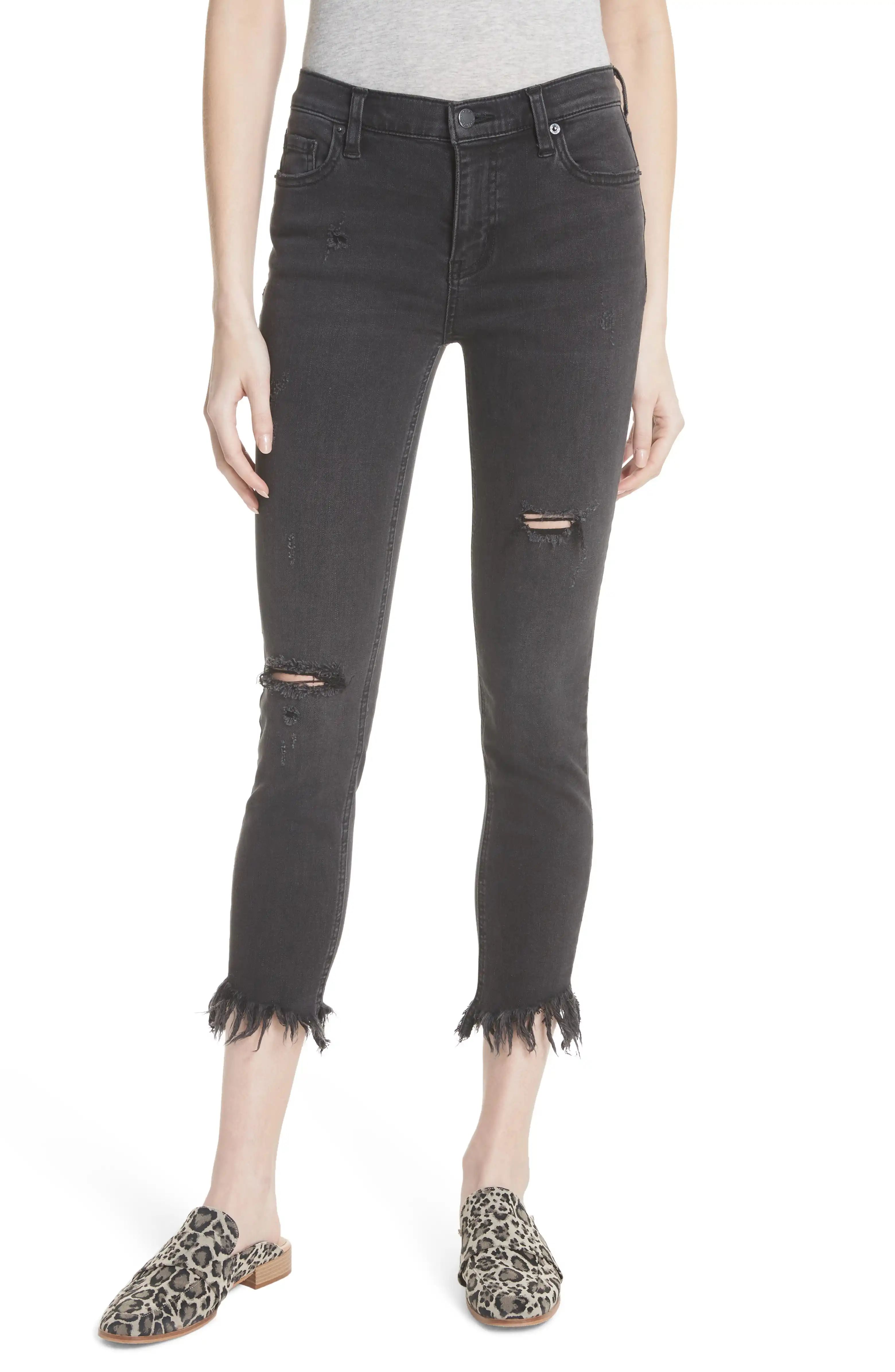 We the Free by Free People Great Heights Frayed Skinny Jeans | Nordstrom