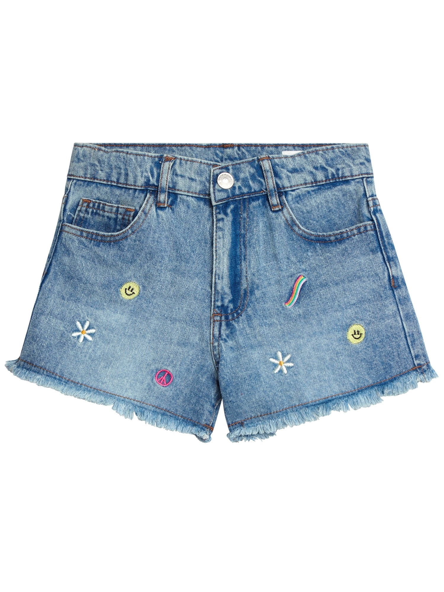 Jessica Simpson Girls' Light Wash Embroidered Denim Short, Sizes 7-16 | Walmart (US)