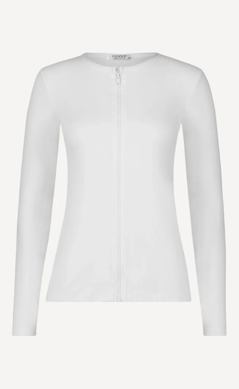 Long-Sleeved Front Zip Swim Cardigan | cover swim