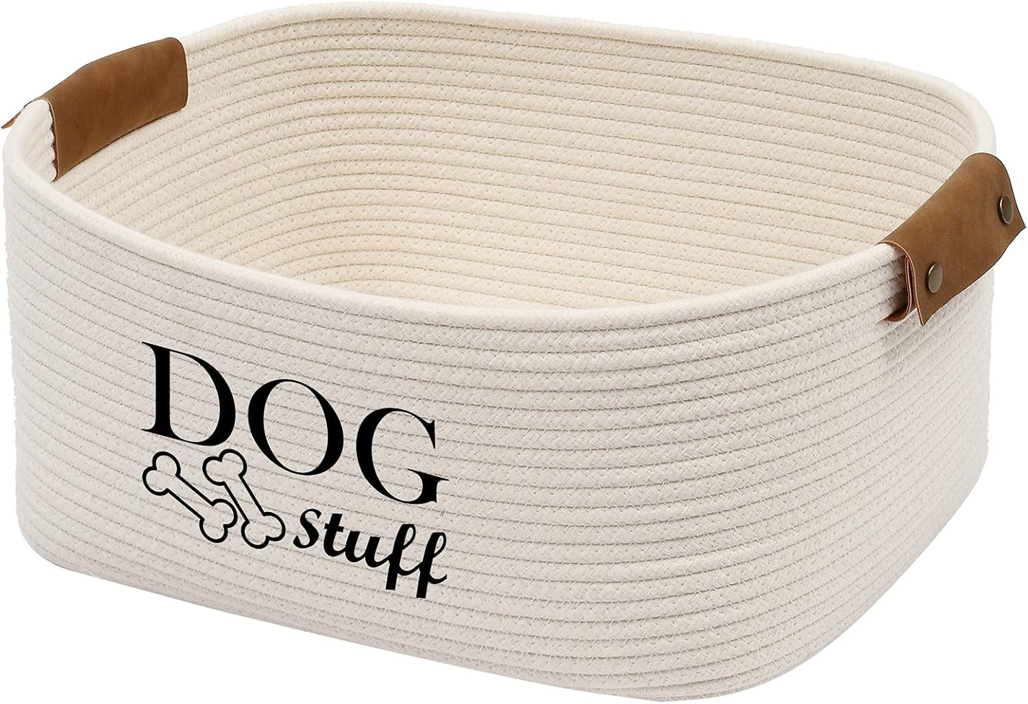 Geyecete Square Dog Toy Basket Storage Cotton Rope Storage Basket Pet/Pet Toy and Accessory Stora... | Amazon (US)