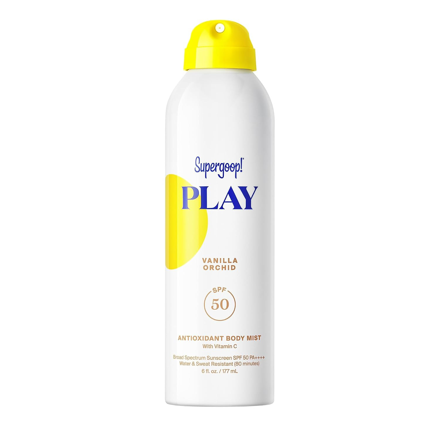 Supergoop! Play Antioxidant Body Mist w/Vitamin C - 6 fl oz - SPF 50 PA++++ Broad Spectrum Sunscreen - Body Spray - Great for Active Days - Vanilla Orchid | Amazon (US)