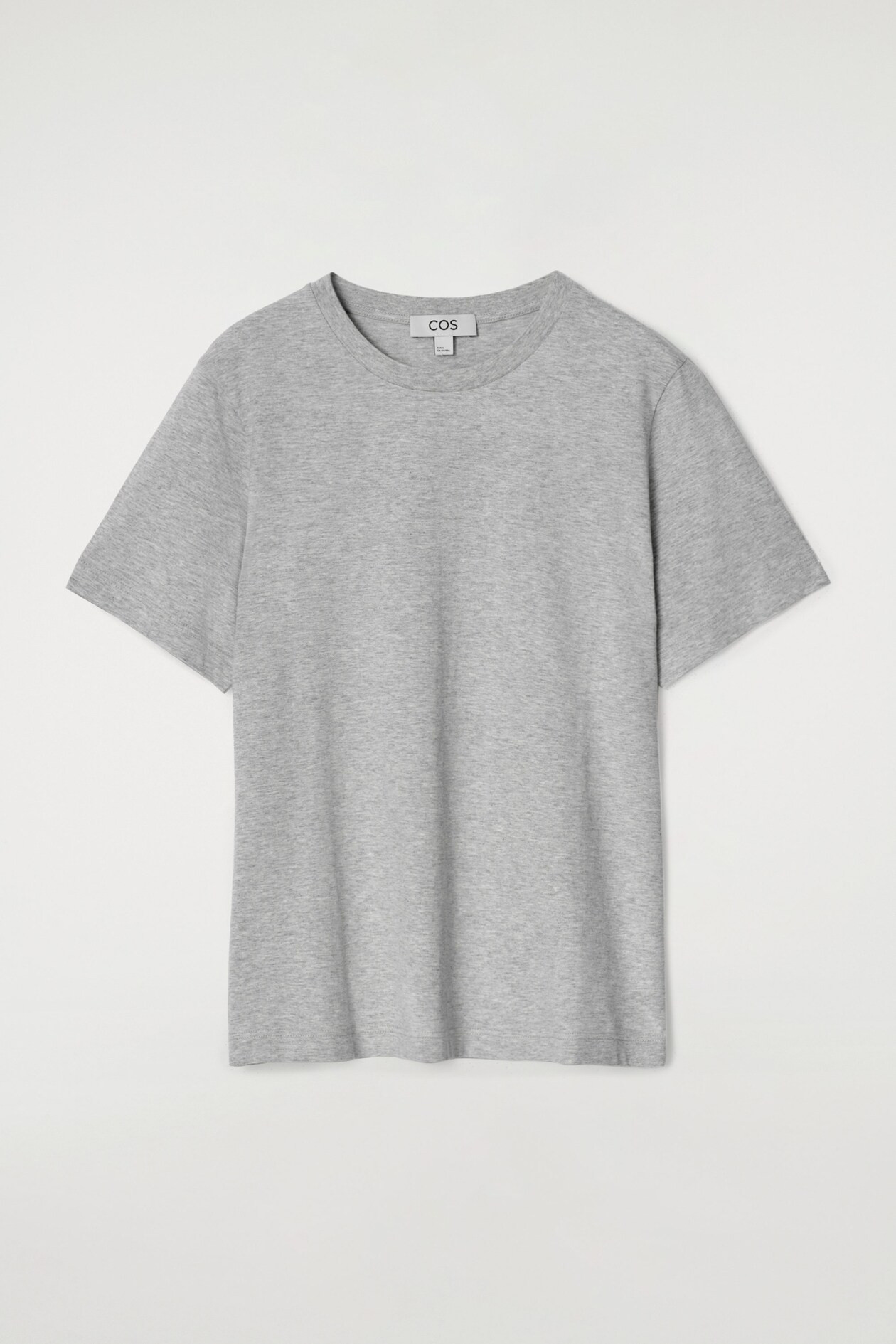 CREW-NECK COTTON T-SHIRT - GREY MÉLANGE | COS UK