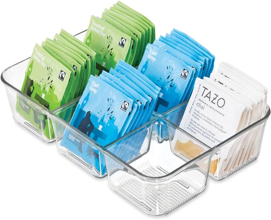 Amazon.com - iDesign Divided Packet and Tea Bag Organizer for Kitchen Cabinets and Countertops, T... | Amazon (US)