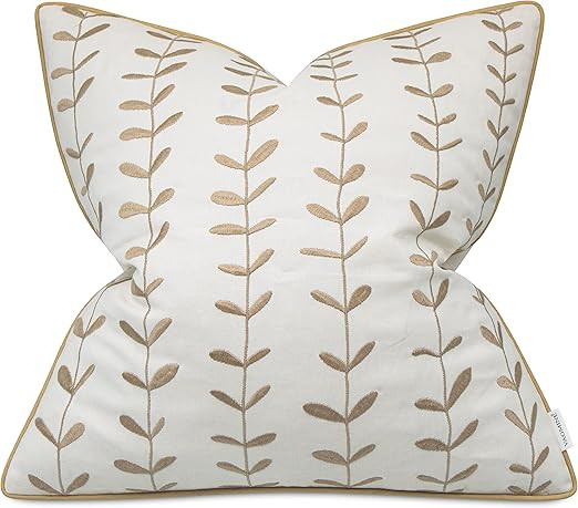 VAGMINE Hand Crafted Embroidered Cotton Square Decorative Accent Throw Pillow Cover - for Master ... | Amazon (US)