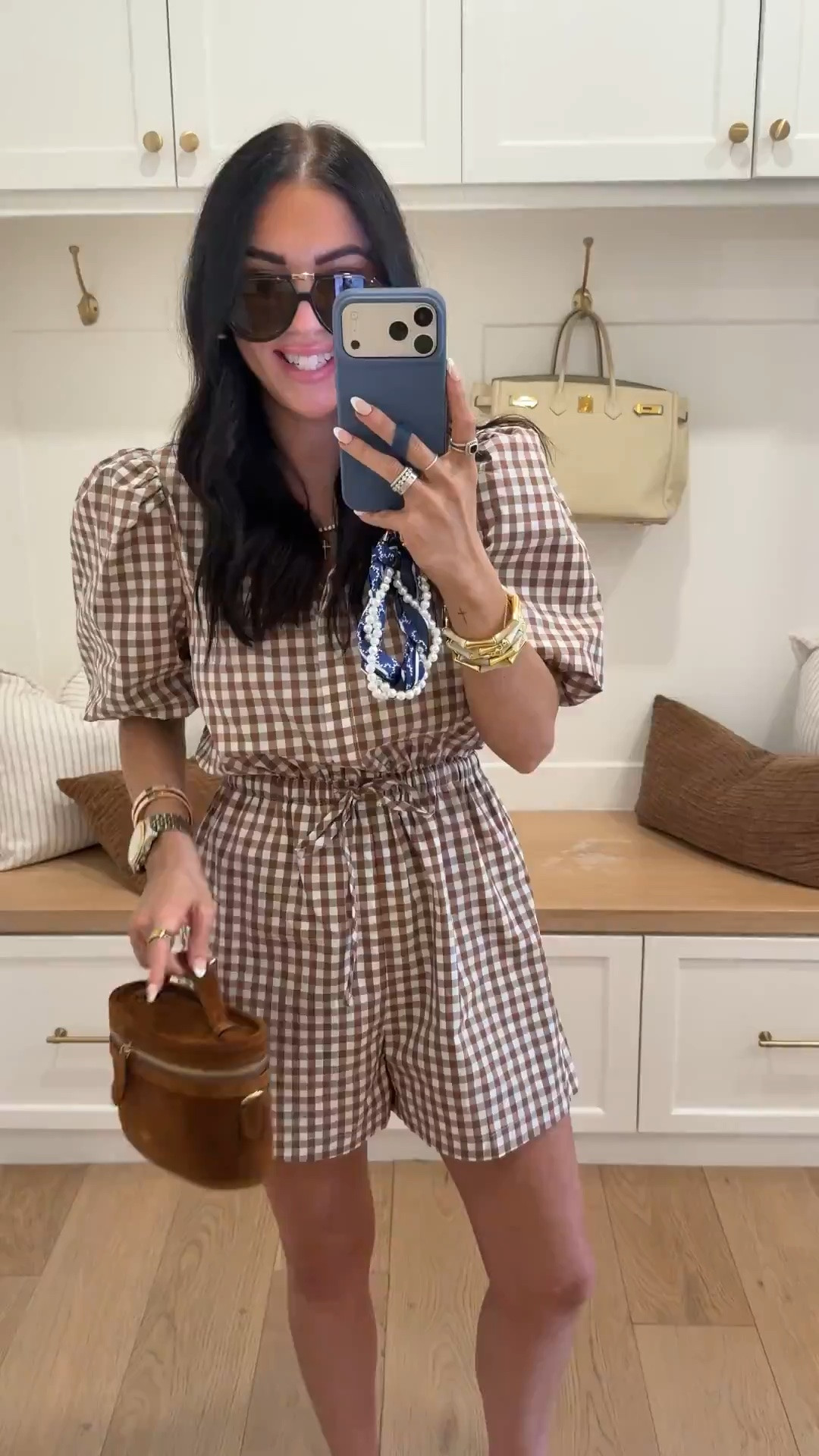 I am obsessed with this gingham romper from @Tuckernuck 🤎Great quality and I love the length of the shorts. Runs true to size- wearing a size small! Would be perfect for fall too.

Gingham romper, Tuckernuck find, Fall outfits, Elevated casual outfit, Katy roach, livingmybeststyle 

#LTKgrwm #LTKootd #LTKSeasonal