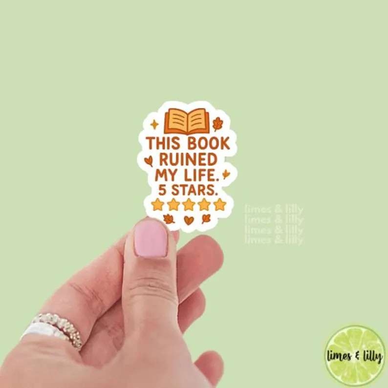 This Book Ruined My Life 5 Five Stars Fall Vinyl Sticker | Girly Sticker | Kindle Stickers | Book... | Etsy (US)