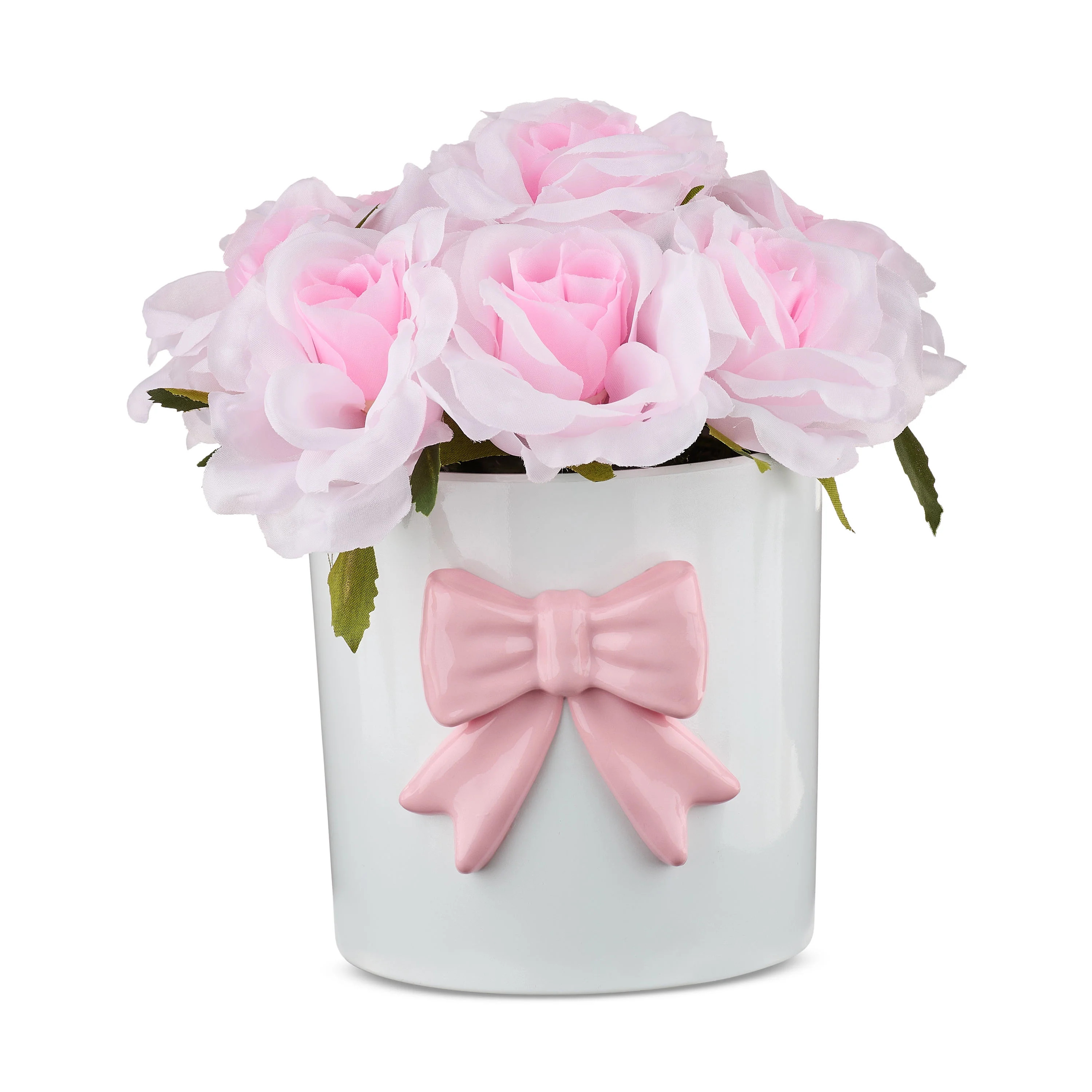 Rose Floral Pot, Pink, 8", by Way To Celebrate | Walmart (US)