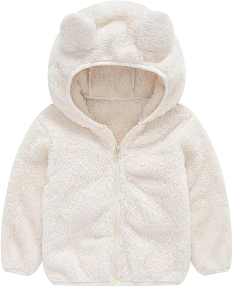 Toddler Girls Boys Fleece Hoody Jacket Zip Up Teddy Coat Warm Winter Outwear | Amazon (US)