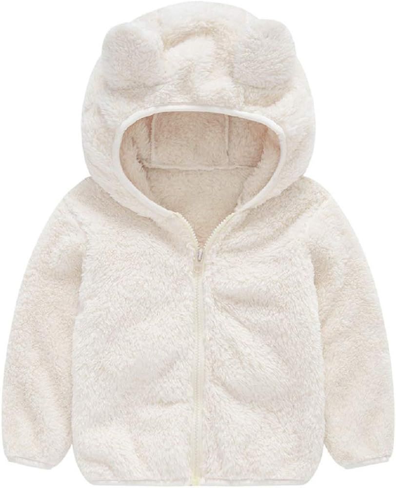 Toddler Girls Boys Fleece Hoody Jacket Zip Up Teddy Coat Warm Winter Outwear | Amazon (US)
