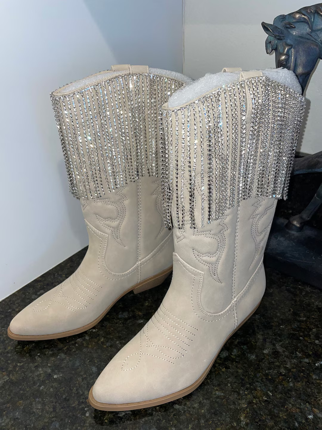 Rhinestone fringe cowboy boots | Etsy (US)
