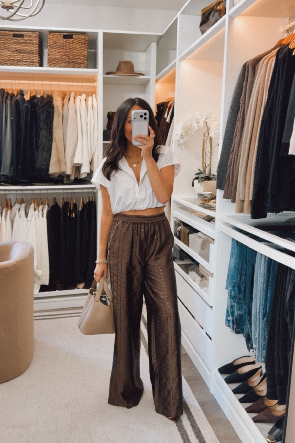 Zara sequin palazzo pants 🔥👏🏽 so good- fit TTS wearing a small
Top I’m wearing a small- I could have sized down to an xs 

#LTKootd #LTKOver40
