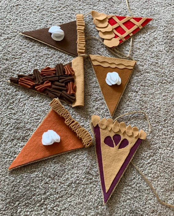 Assorted Felt Pie Banner-holiday/thanksgiving/fall Decor - Etsy | Etsy (US)