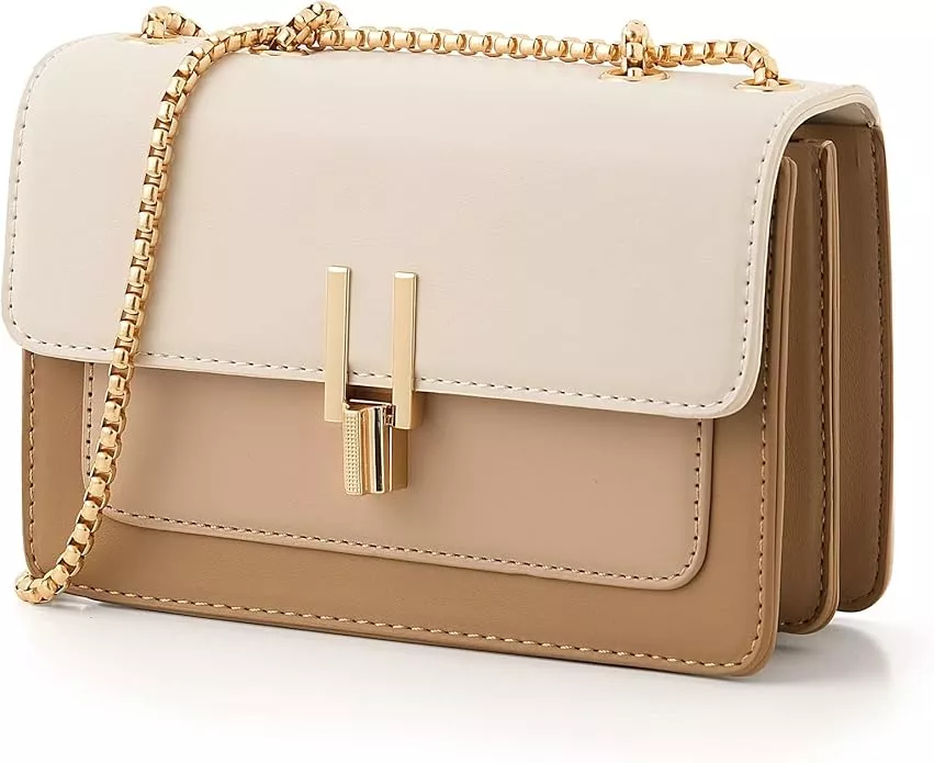 NPBAG Small Purse, Crossbody Bag for Women, Clutch Handbag Shoulder Bag  with Metal Chain Strap, Designer Trendy Lady Wallet