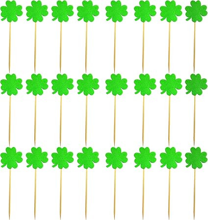 St Patrick's Day Party Cocktail Picks 50 Counts 4.7" Bamboo Appetizer Toothpicks Wooden Decorativ... | Amazon (US)