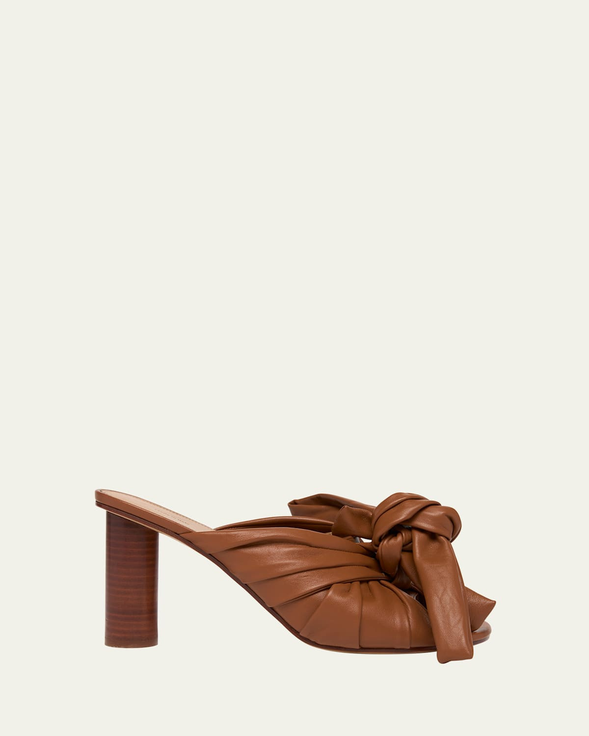 Bow Leather Block-Heel Mule Sandals | Bergdorf Goodman