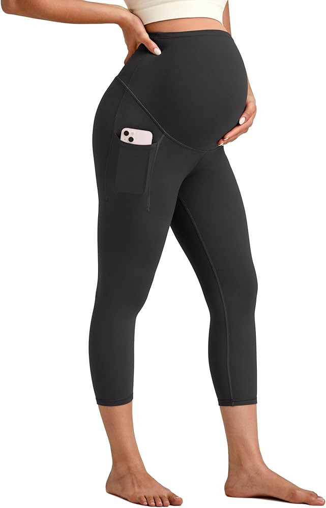 G4Free BareFeel Maternity Leggings with Pockets Over The Belly Stretchy Workout Yoga Pregnancy Ca... | Amazon (US)