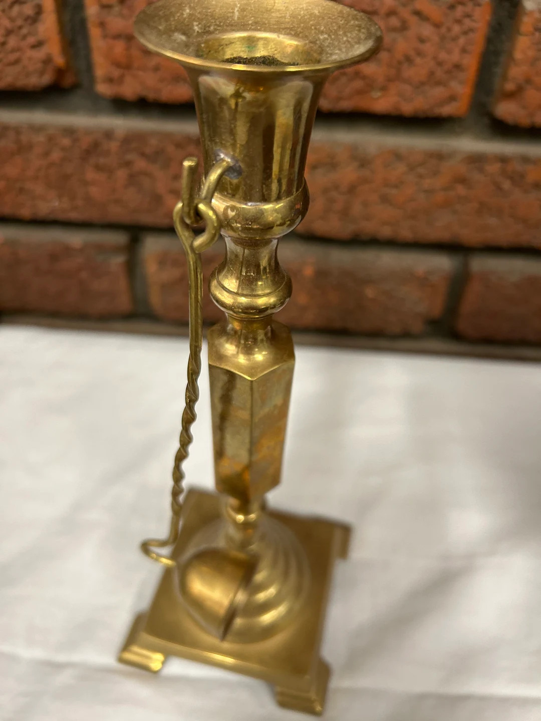 Vintage Brass Candlestick Holder and Snuffer | Etsy (US)