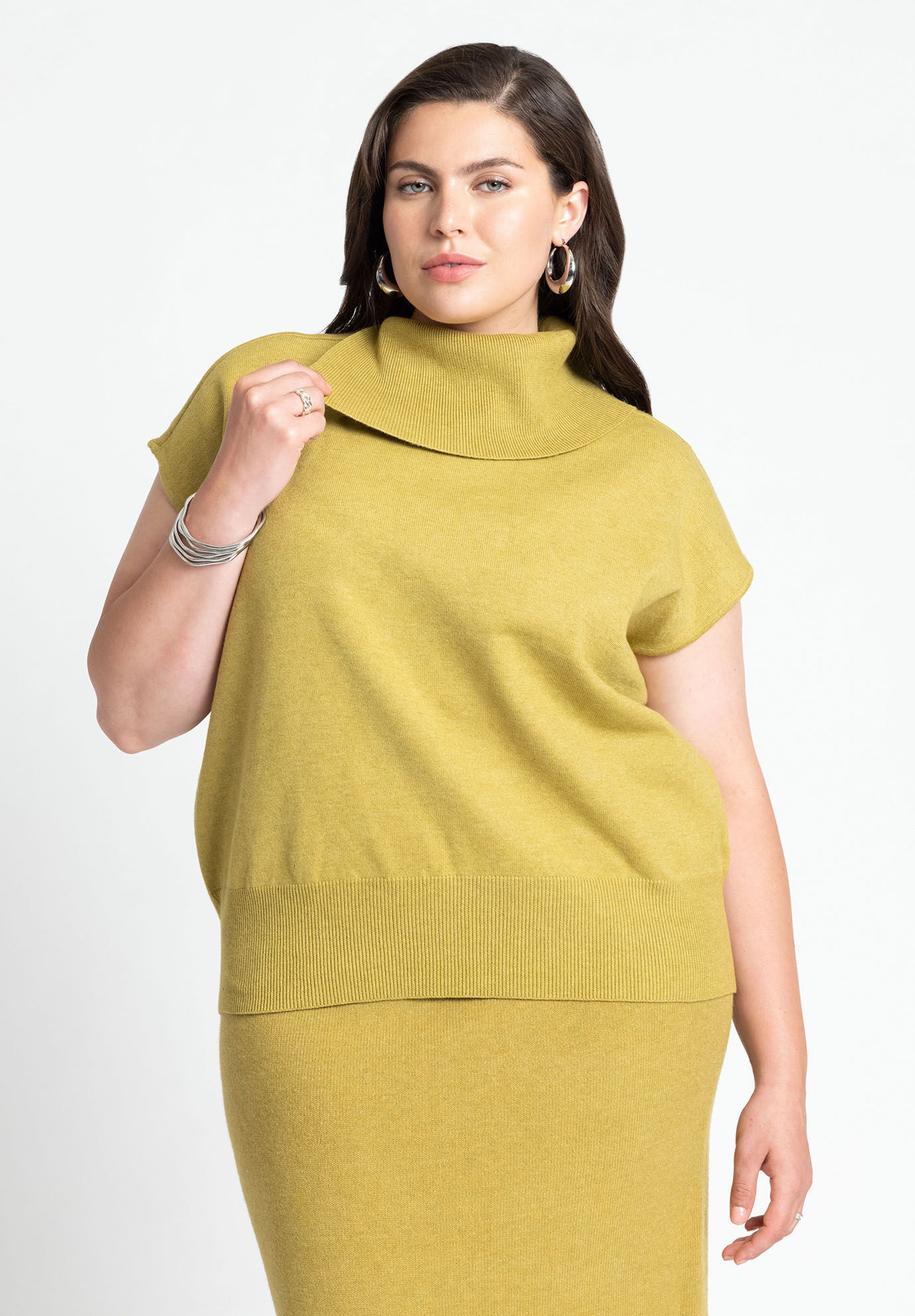 Asymmetrical Turtleneck Sweater | Eloquii