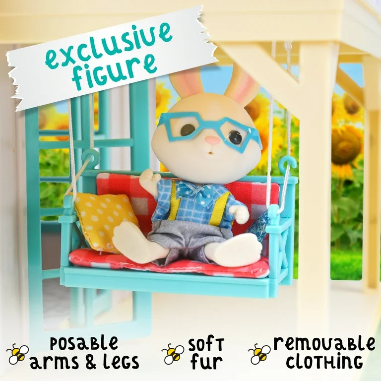 Honey Bee Acres Buzzby Farmhouse – 25 Piece Three-Story Country Dollhouse with Furniture & Excl... | Walmart (US)